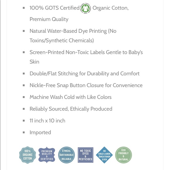 3 Piece 100% Organic Cotton Dress Set - Picture 4 of 4